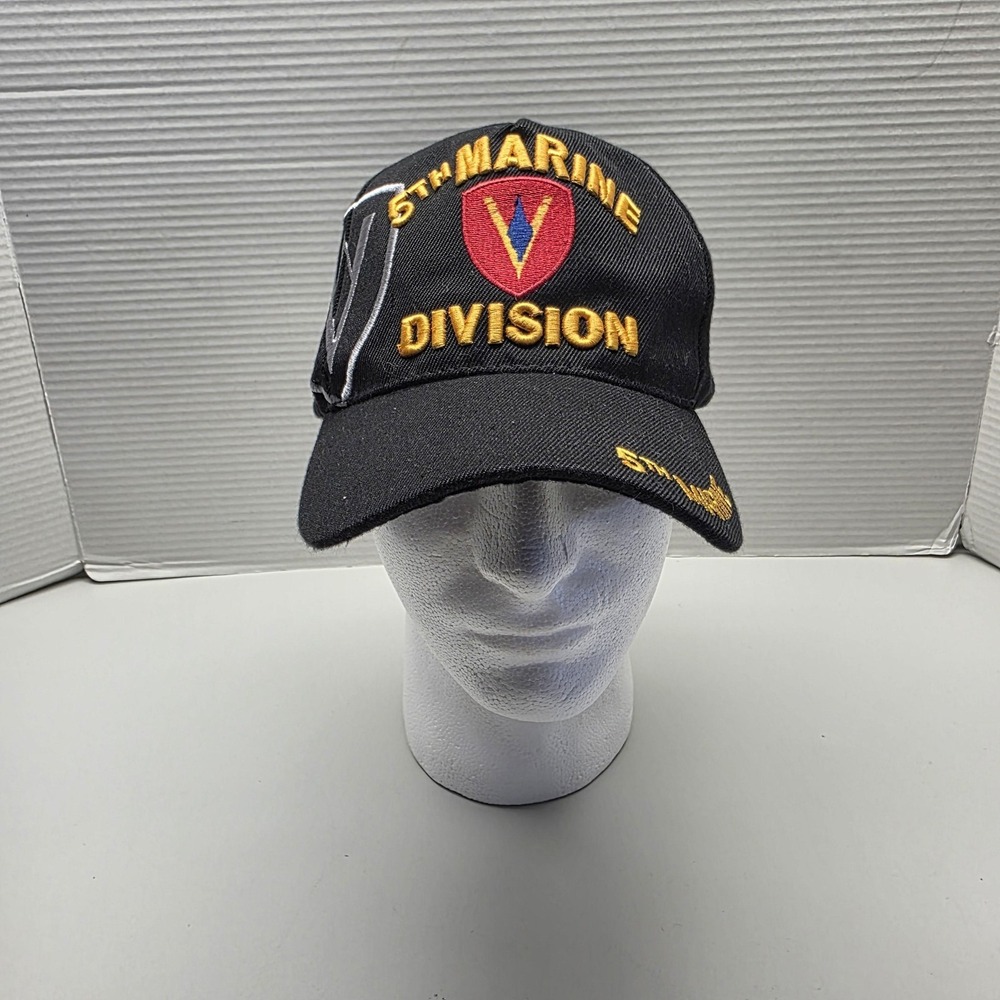 5th Marine Division Hat Cap Strap Back Mens USMC Military Veteran Marines Vetera